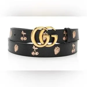 Gucci Leather Strawberry Cherry Belt GG Logo - Size 85 Gucci | Accessories | Gucci Leather Strawberry Cherry Belt  main image 2